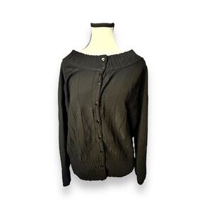 Women’s Rio Sud Button Down Black Sweater Large